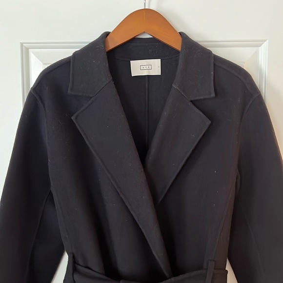 AYR The Closer Wool Coat- Navy - Size Small - Picture 2 of 7